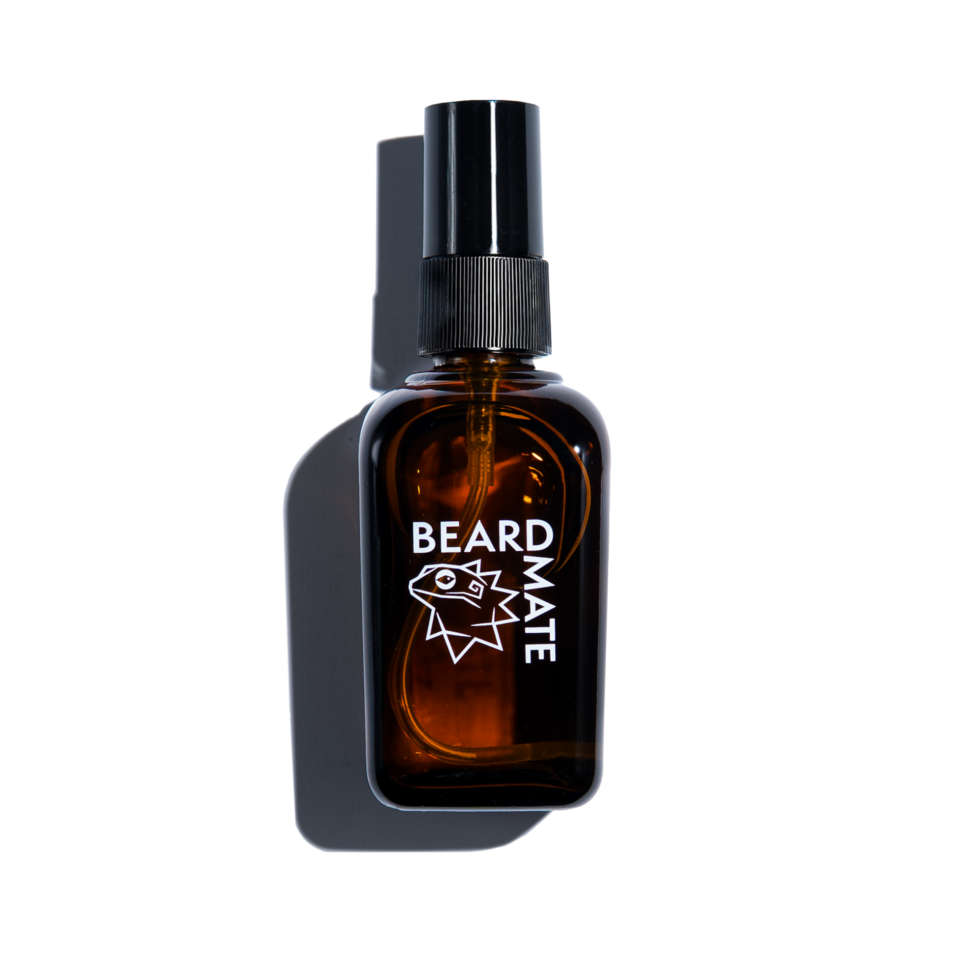 Brown spray bottle labeled 'BEARDMATE' in white font