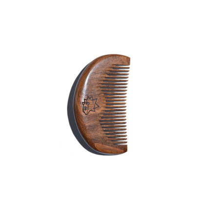 Wooden comb with a BEARDMATE logo engraved
